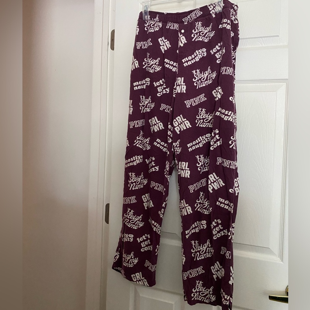 Victoria’s Secret PINK Purple Graphic Print Pajama Pants Large
